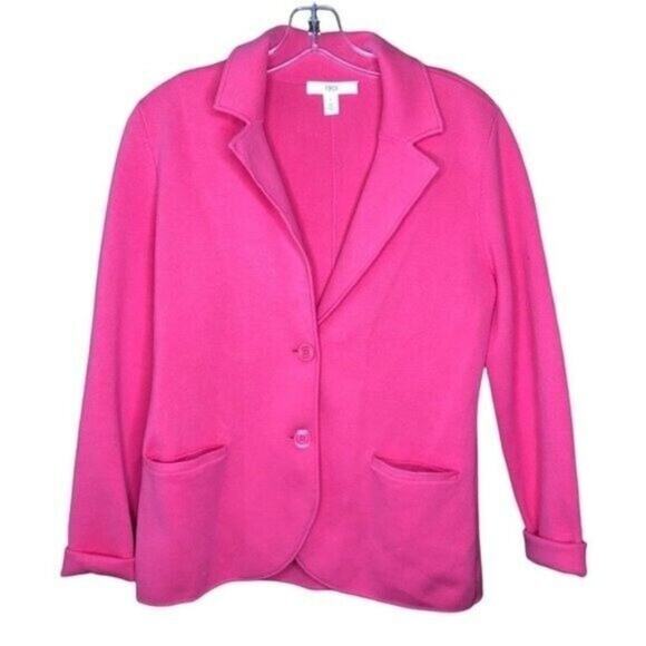 1901 Womens Blazer Size S Long Sleeve Knit Unlined Pink Button Front - Picture 1 of 8